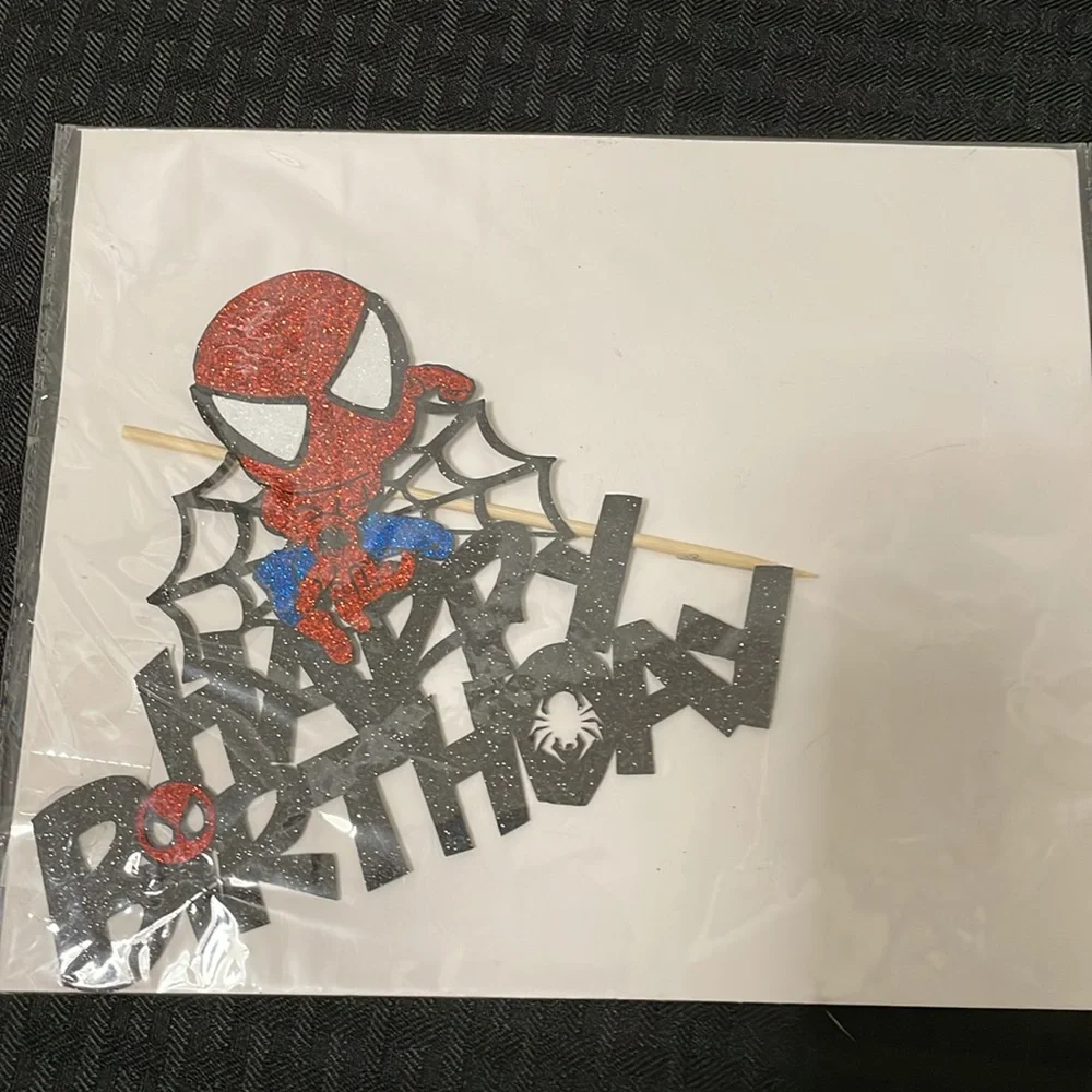 Spiderman Happy Birthday Cake Topper for Boy Children Men Birthday Party Decora
